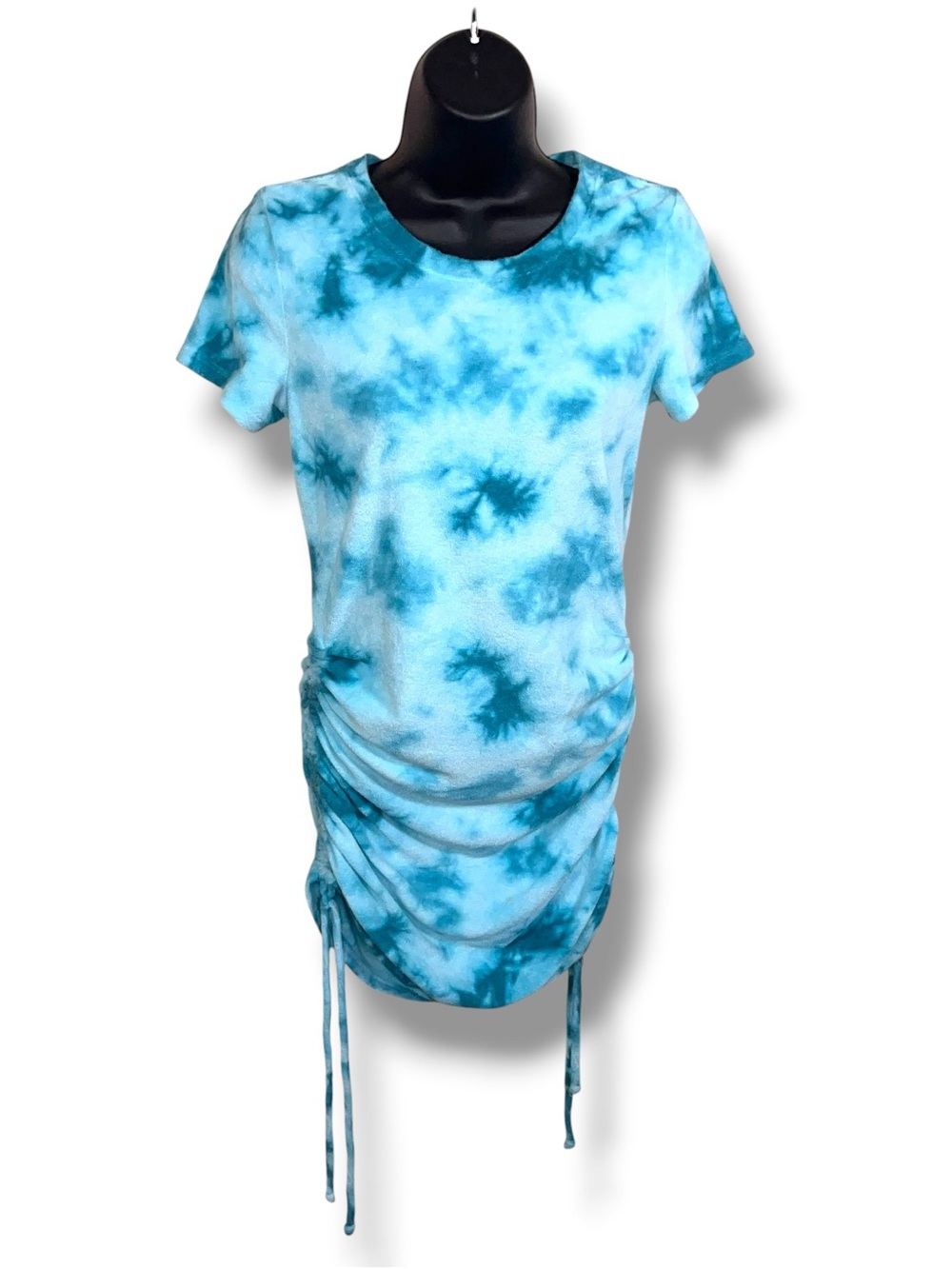 XS Y2K Victorias Secret PINK Blue Terry Cloth Dress Swim Cover Up Tie Dye